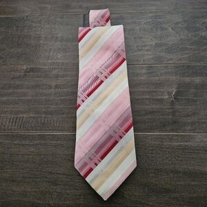 Beautiful 100% Silk Italian Dolce & Gabbena Pink and Red Striped Tie
